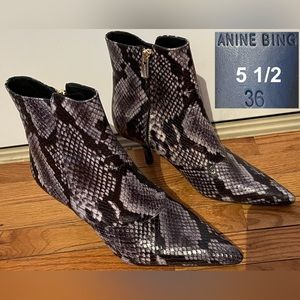 Anine Bing in Python heeled boots